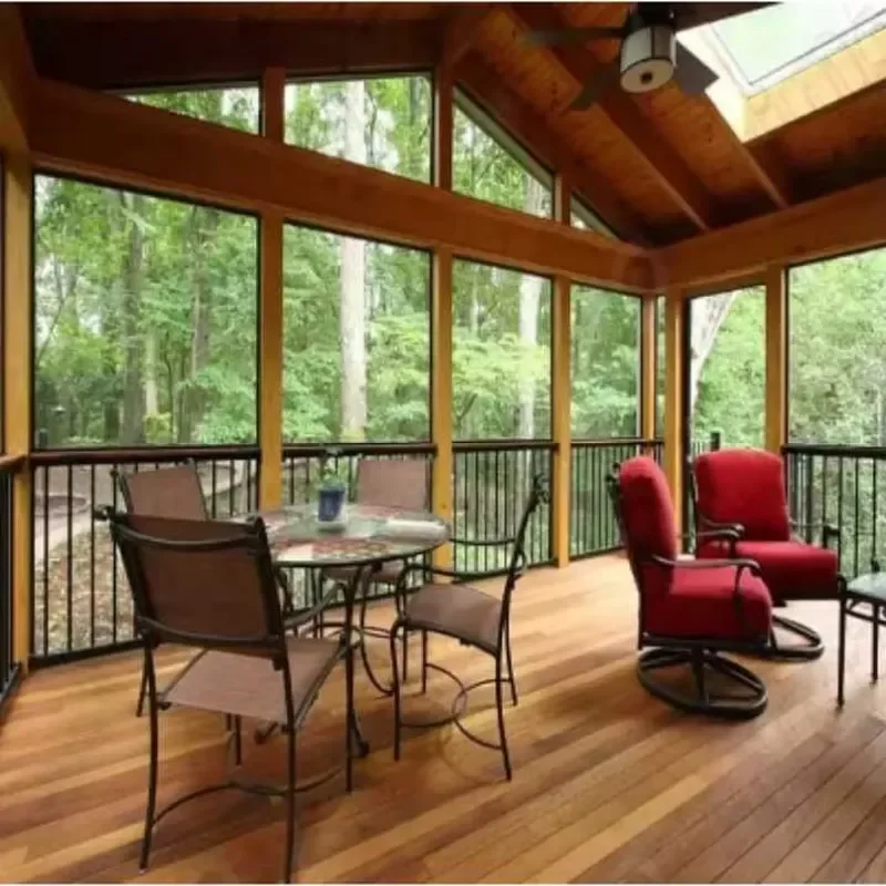Modern Design Free Standing Conservatory Aluminum Prefabricated Garden Room Tempered Glass Roof Triangle Molding for Outdoor