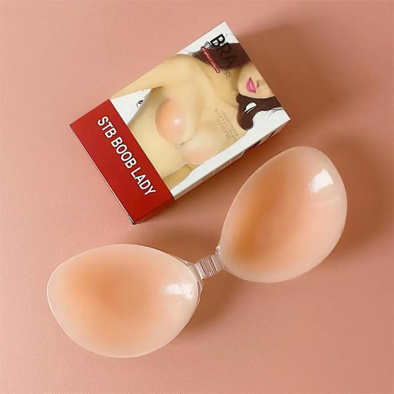 1Pair Silicone Bra Invisible Push Up Sexy Strapless Bra Stealth Adhesive Backless Breast Enhancer For Women Lady Nipple Cover