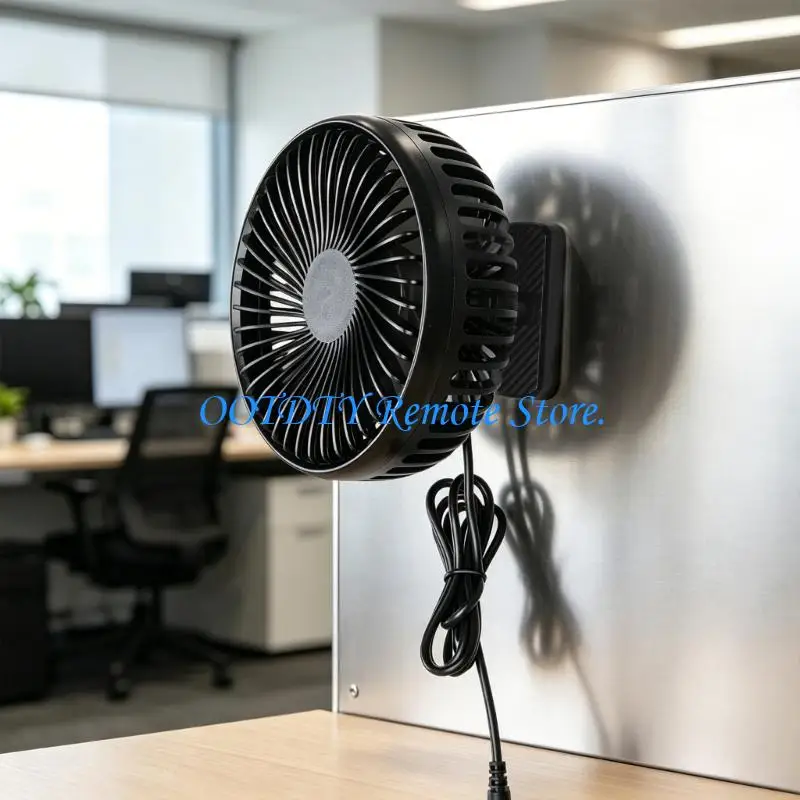 USB Car Dashboard Cooling Fan 3 Speed Single Head Fan 360 Degree