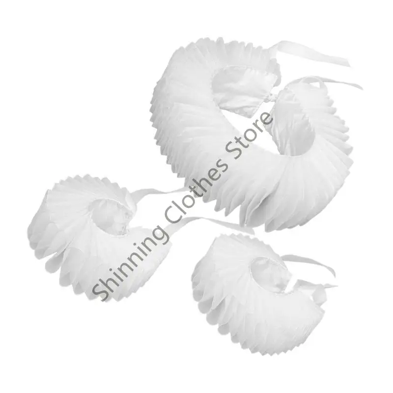 M68A أصفاد المعصم ذات الياقة الكاذبة القابلة للفصل للقميص أو الفستان المكشكش التلبيب شال لسيدة فتاة المختنق #2