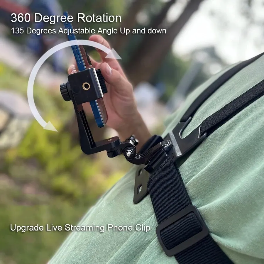 Chest Strap Rotate Phone Mount for iPhone Smart Phone Belt Body Harness Holder for Gopro Hero 12 11 10 9 8 7 Insta360 Dji Camera