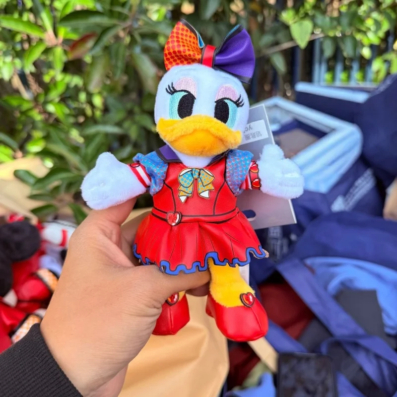 Anime Shanghai Disneyland Color-Fest A Street Party Series Donald Duck Daisy Fluffy Plush Keychain Boy and Girl Holiday Gifts