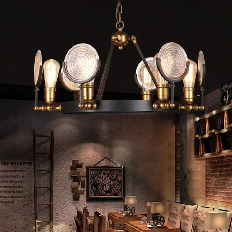 French Inspired Black Metal and Glass Pendant Lamp with Brass Accents Round Ceilings Lustre Dimmable Lighting