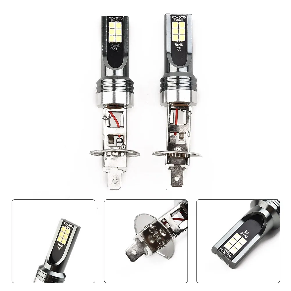 2Pcs H1 Car Fog LED Bulbs Light 14000LM 6500K High Low Beam Bulbs Lamp Auto Headlight Conversion Kit High Power IP68 Waterproof