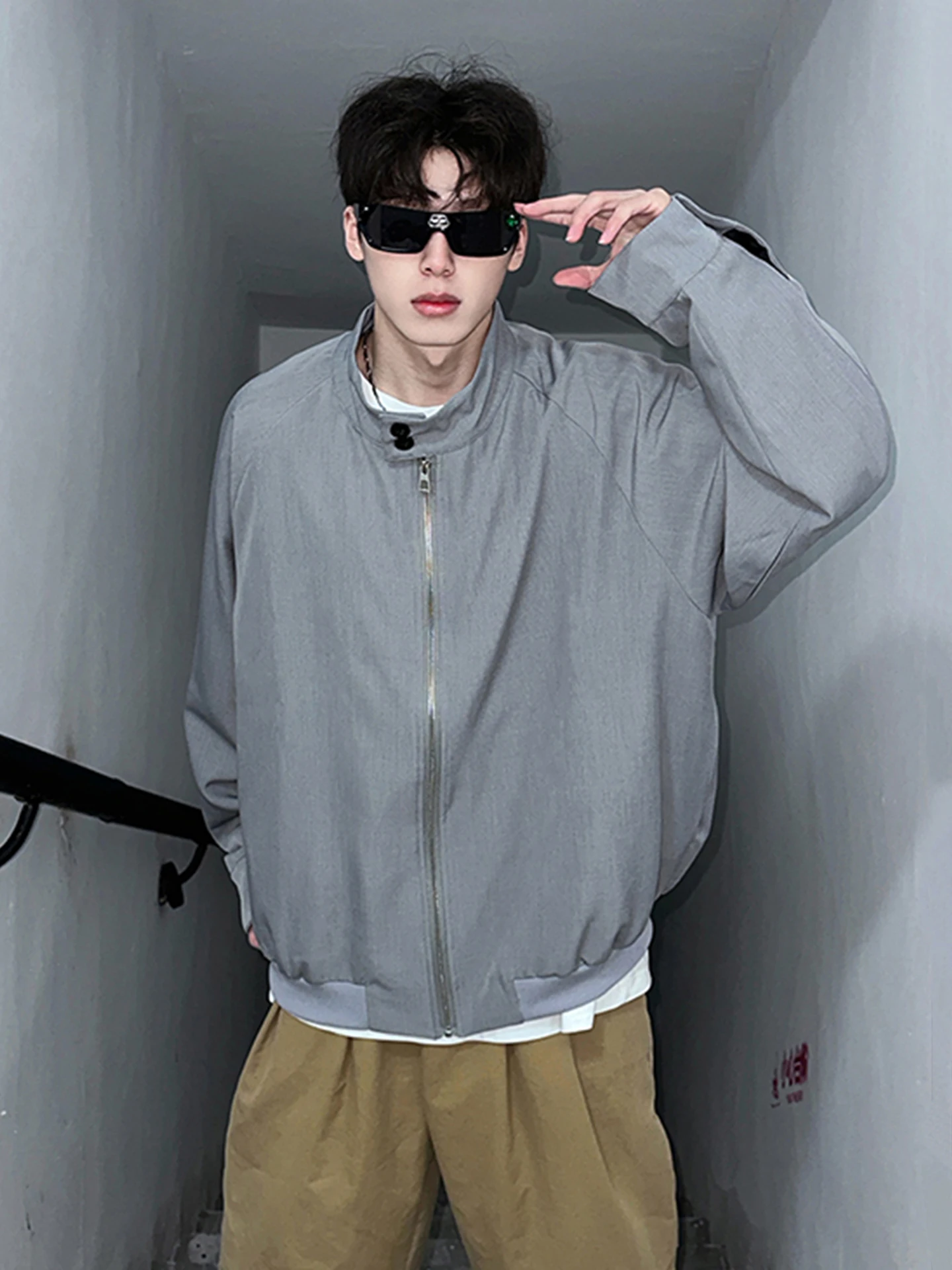 

Мужская куртка-харрингтон с воротником-стойкой, короткий рукав, бейсбольный стиль, Cleanfit, осенняя модная верхняя одежда для молодежи