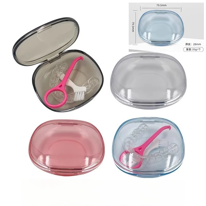 High-Transparency Orthodontic Retainer Case – Portable Storage Box for Clear Aligners and Dentures