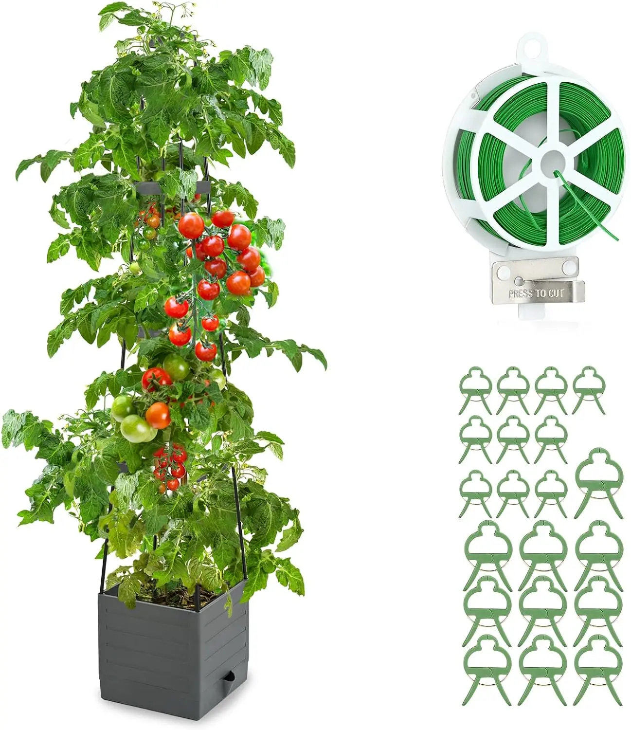 

Raised Garden Bed, Planter Boxes with Trellis 58.3'' Tomato Planters for Climbing Vine Vegetables Flowers Plants Self Watering T