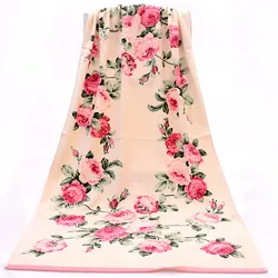 Pure Cotton Creative Jacquard Absorbent Towel Quick-drying Beach Towel Large Flower-shaped Creative Couple Wash Towel 2 Sets