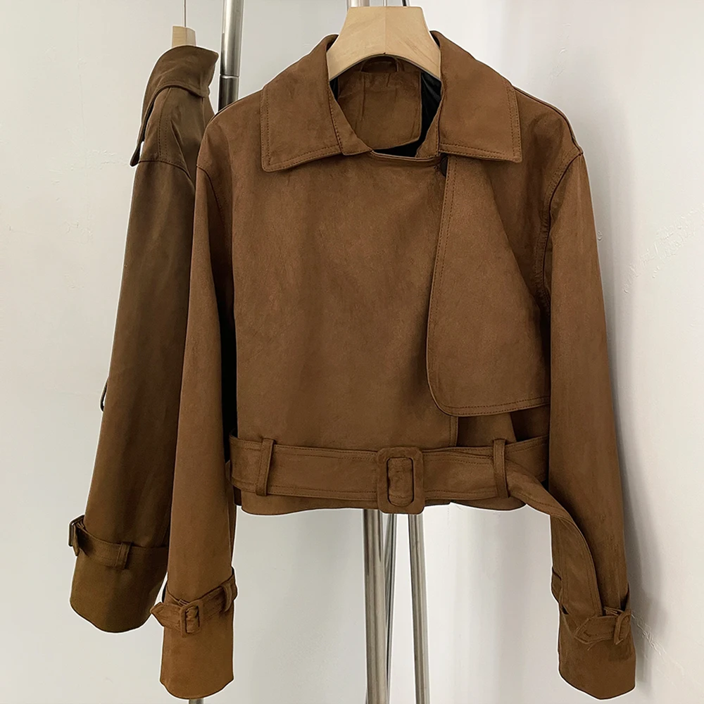 

Loose Leather Jacket Faux Leather Coat Fashion Short Casual PU Jackets for Women Motorcycle Women's American Retro Autumn Spring