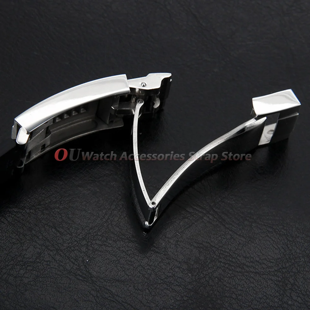 9mmx16mm Stainless Steel Deployment Clasp for Rolex Submariner Oysterflex Daytona GMT Watch Band Double Safety Fold Watch Buckle - view 3
