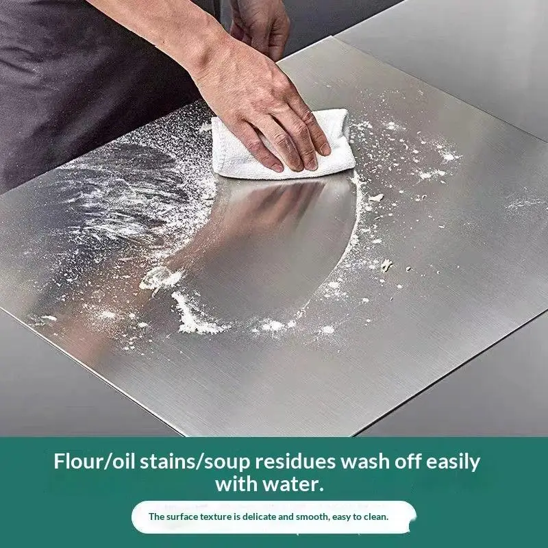 -Stainless Steel Cutting Board Heavy Duty Rust Proof Mildew Resistant for Home Kitchen Baking Vegetable Food Prep