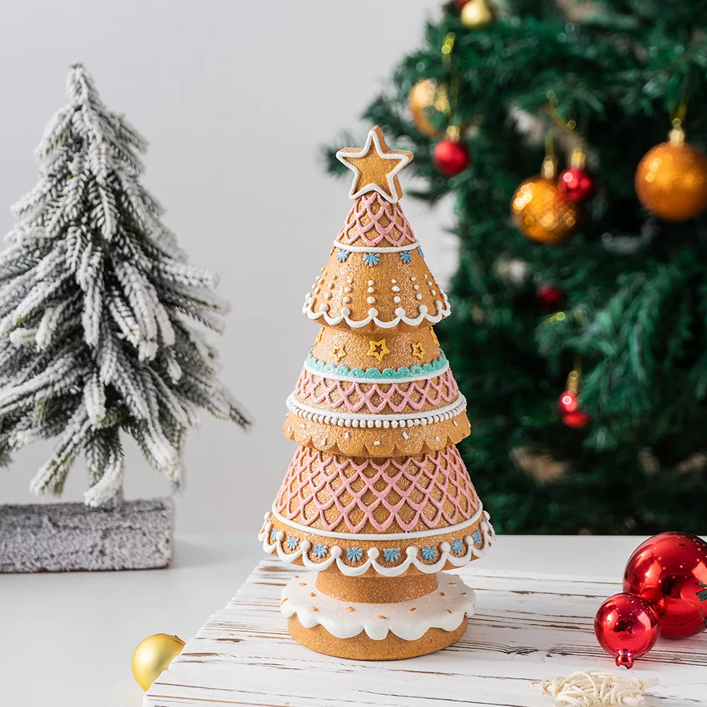New Style Christmas Gingerbread Christmas Tree Desktop Decor For New Year Party Decorations Christmas Tree Table Decoration