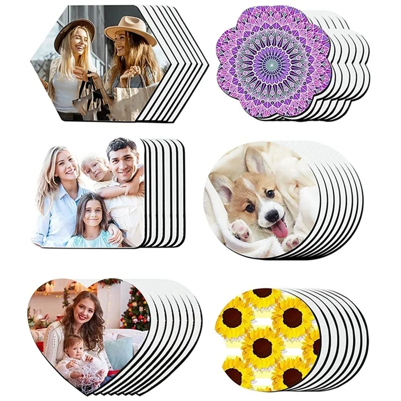 

JFBL Hot Sublimation Coasters Blank Heat Transfer Cup Coaster Heat Press Printing Crafts Cup Mat Non-Slip Coaster DIY Craft