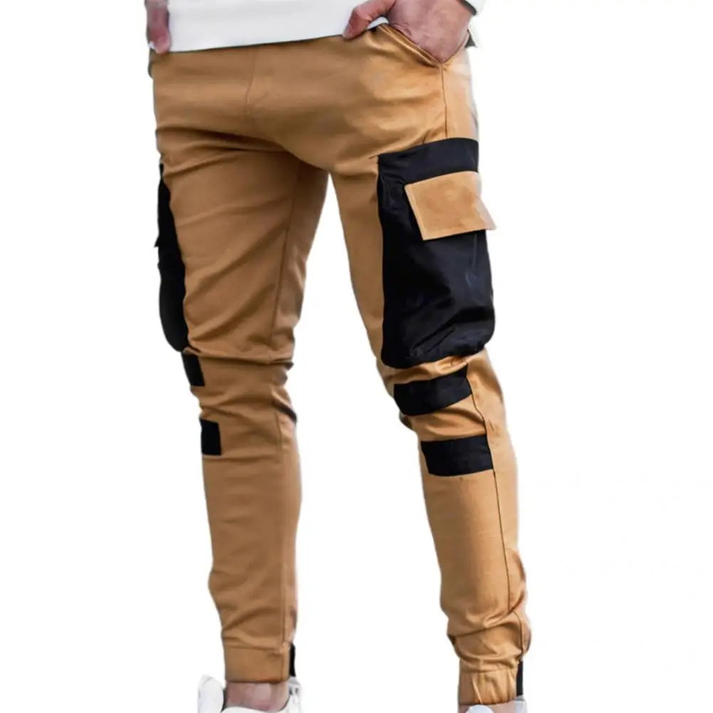 Mn-Pantalon Cargo artificiel astique avec Grandes Poches Latérales pour Homme, Coupe Cintrée, Fermeture à Cordon, pour Document Abonné