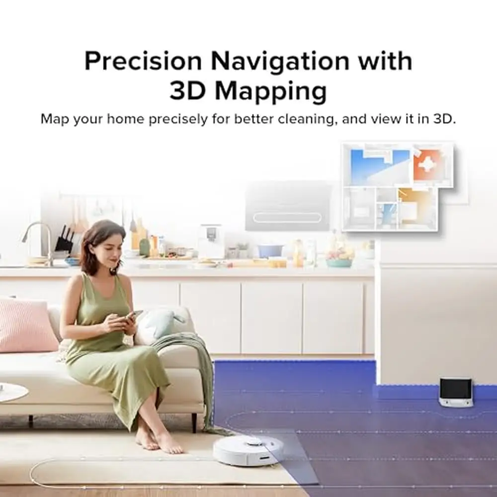 Q7 Max Robot Vacuum Cleaner 4200Pa Strong Suction Lidar Navigation Multi-Level Mapping No-Go&No-Mop Zones 180mins Runtime