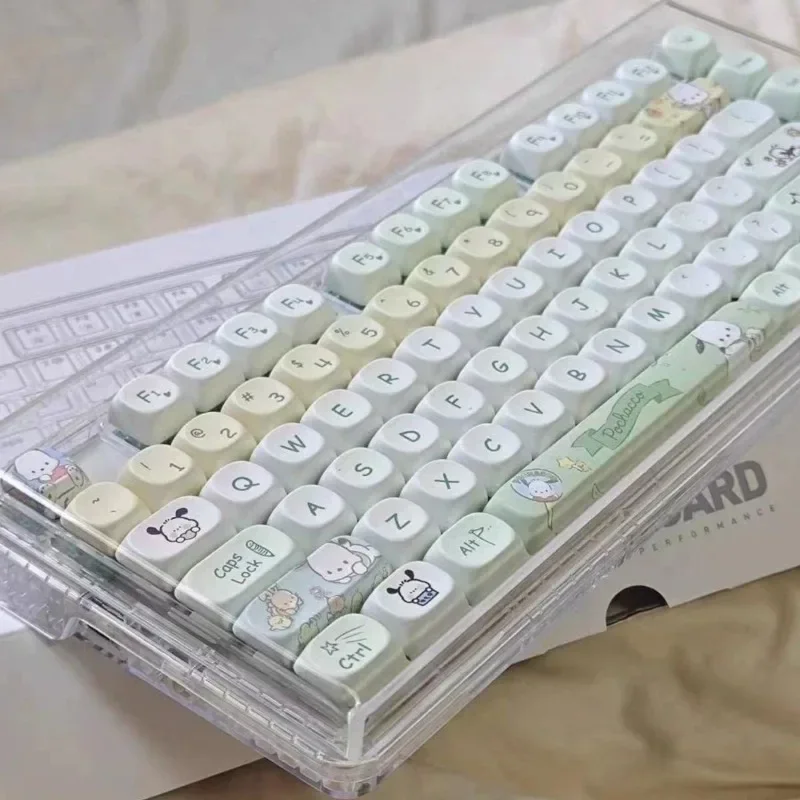 MINISO Sanrio-Serie Pochacco MOA-Höhe PBT-Wärmesublimations-Tastenkappe, kompatibel mit mechanischer Tastatur