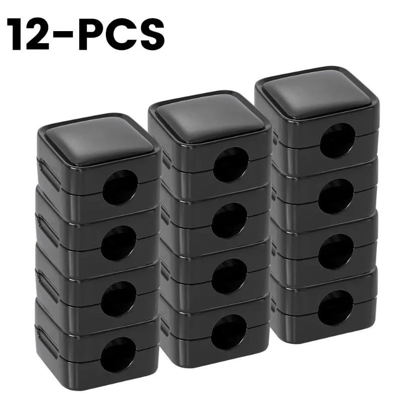 

3-12 PCS Cable Winder Magnetic Cable Clips Adjustable Cord Holder Under Desk Cable Management Wire Keeper Cable Organizer Holder
