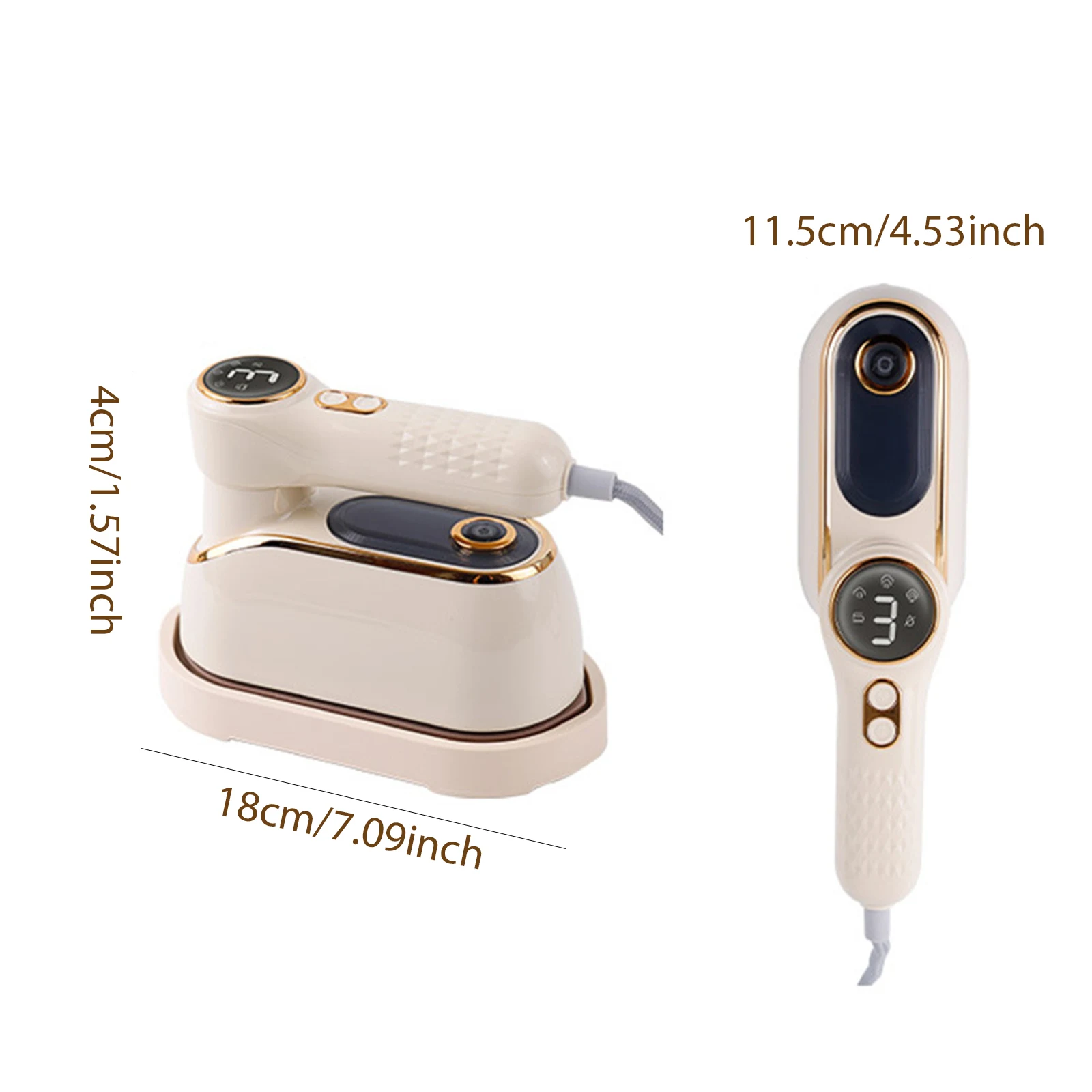 مكواة بخار للملابس المحمولة مع شاشة LCD مكواة معلقة محمولة مع 180 °   مقبض قابل للدوران 3 مستويات بخار للسفر والمكتب المنزلي