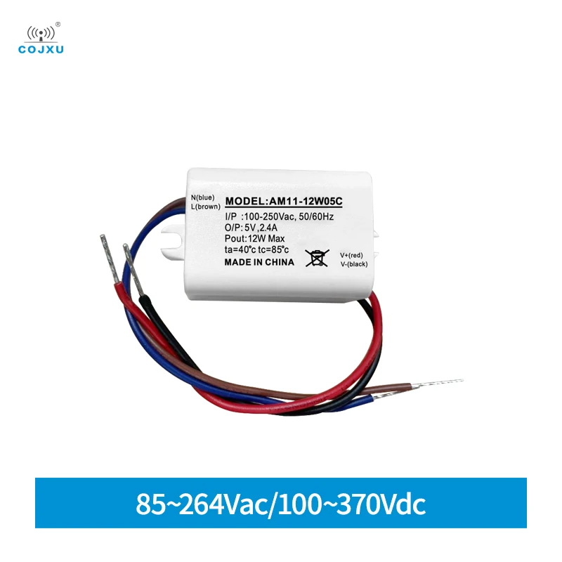 COJXU AC-DC ขั้นตอนลง Power Supply โมดูล AM11-12W05C 12W AC 80-250V DC 5.0V/2A/5%