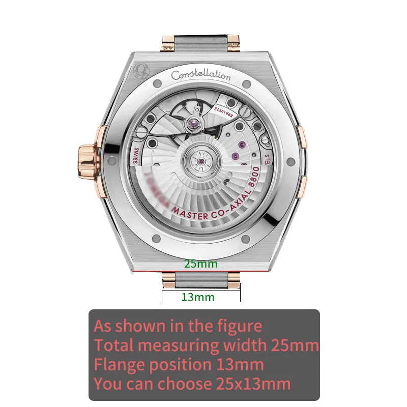 オメガコンステレーション 131.33 シリーズノッチ革時計バンド 25 × 13 ミリメートル 25 × 14 ミリメートルブルー時計ストラップリストバンド時計アクセサリー