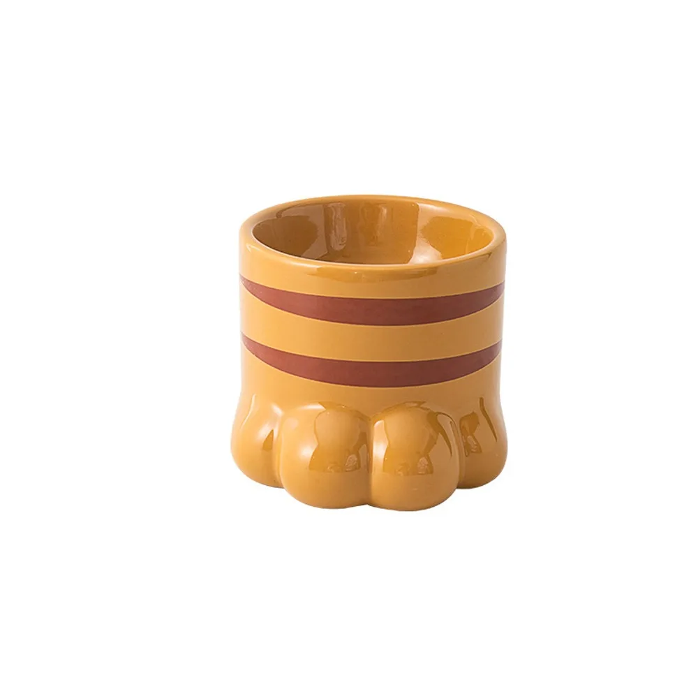 

Creative Claw Shape Ceramic Cat Bowl Large Capacity Neck Guard Pet Food Bowl Non-Slip Slanted Mouth Water Bowl Pet Feeding