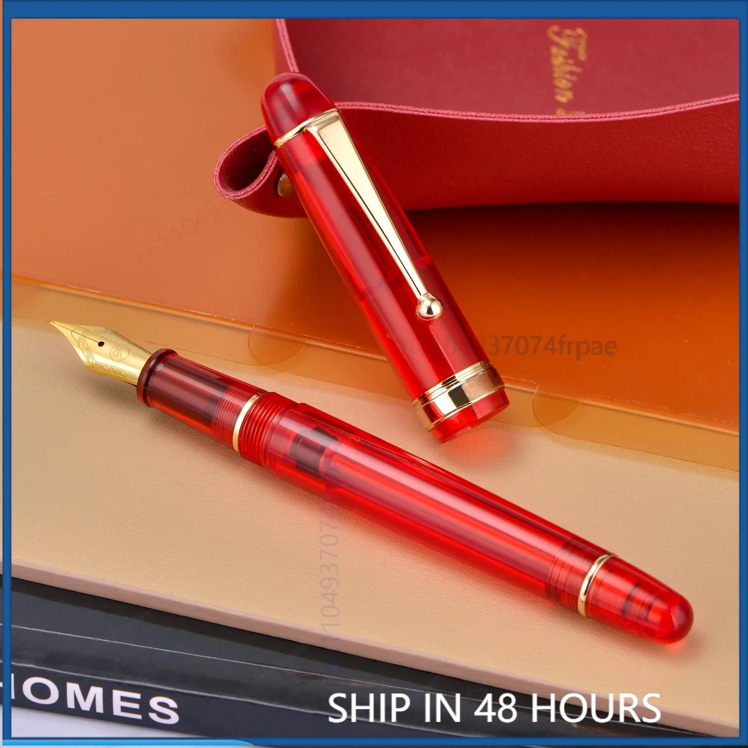 For Asvine V126 Matte Clear Acrylic Vacuum Fountain Pen Large Ink Capacity Writing Set For Student Calligraphy Gift