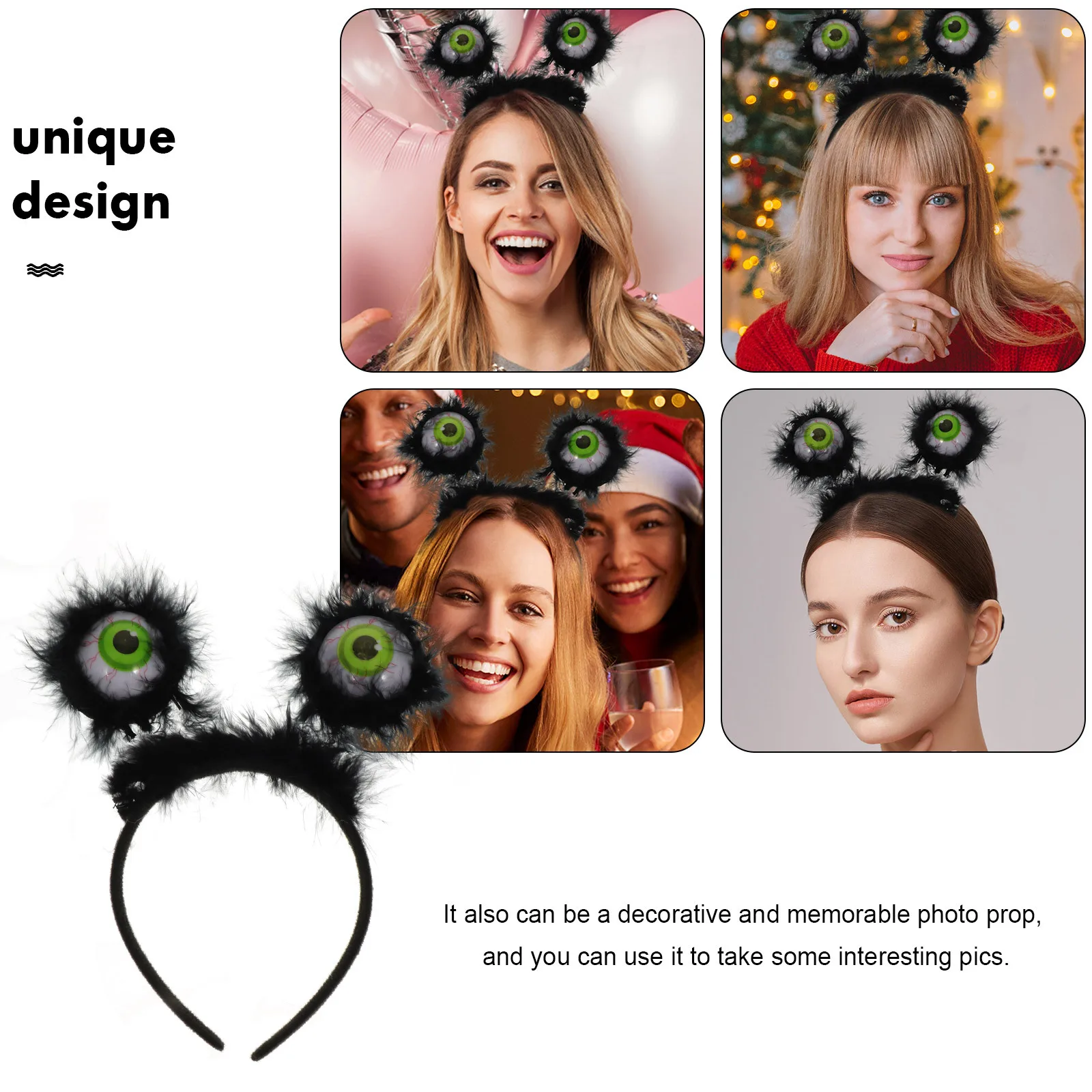 

2 Pcs Gothic Horror Headband Headbands Glowing Eyeballs Plastic Halloween Cosplay Adult