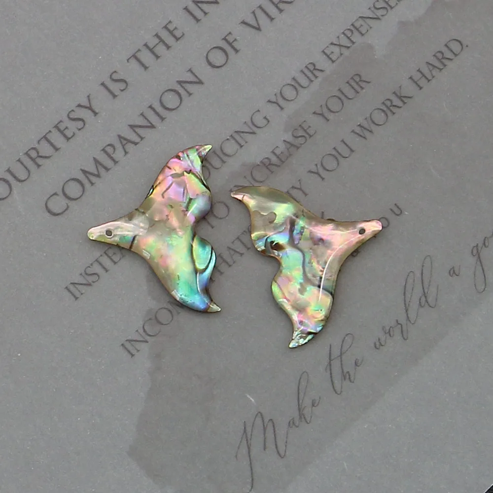 5 قطع رائعة الذيل على شكل أذن البحر قذيفة الراتنج الايبوكسي الحرفية ثقب واحد المعلقات DIY المتخصصة الأزياء قلادة القرط الإكسسوار #2