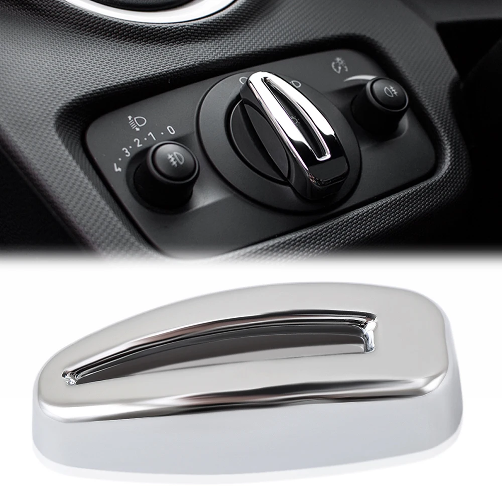 Cubierta de perilla de interruptor de faro de coche, pegatina decorativa para Ford Fiesta Ecosport 2009 - 2012 2013 2014 2015 2016 2017