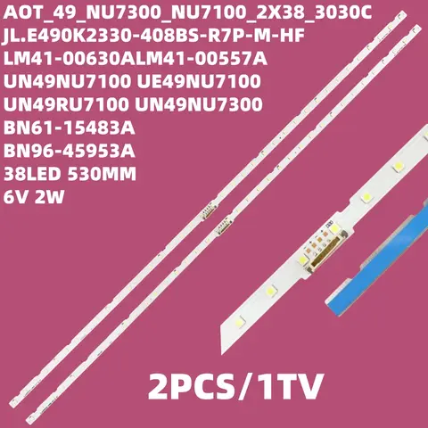 LED Backlight strip 38 lamps for 49"TV UE49NU7140U UE49NU7100U UE49NU7100 UE49NU7170 UE49NU7300 AOT_49_NU7300_NU7100