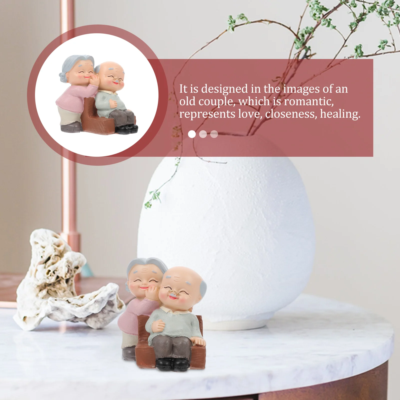 Old Man Granny Ornaments Happy Life Statue Grandma Grandpa Dining Table Office Decoration Cake Resin Elderly Couple