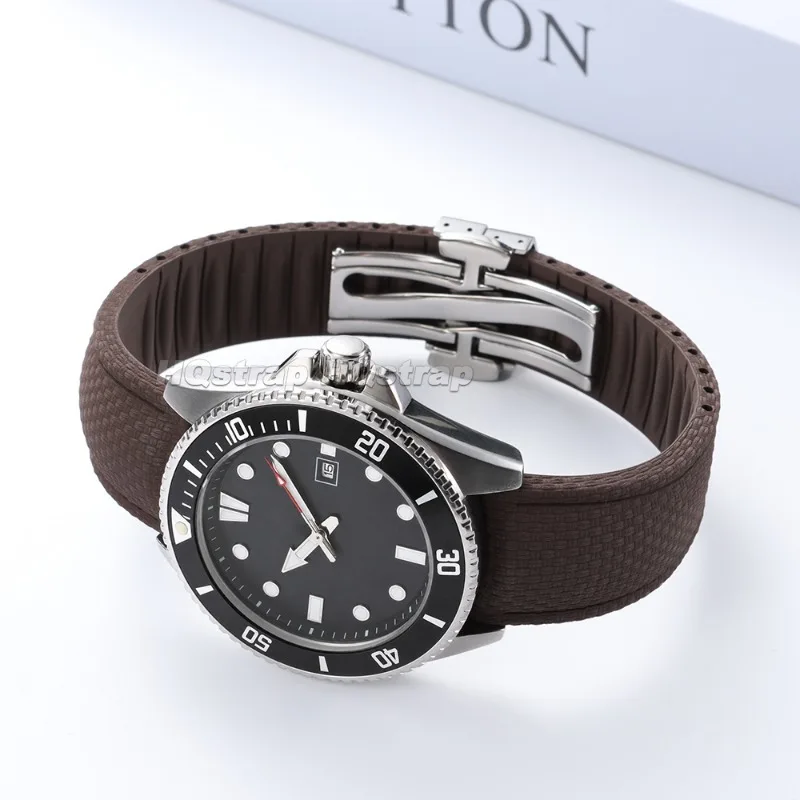 Premium FKM Rubber Watch Strap 18mm 19mm 20mm 21mm 22mm for Seiko for Longines for Tissot Universal Bracelet Quick Release Band view 6