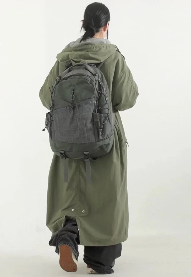 

Korean Functional ex Large Capaci Outdoor Hiking Bag Travel Me Dstring Bapa Street Trend Youth Nylon Pure Color