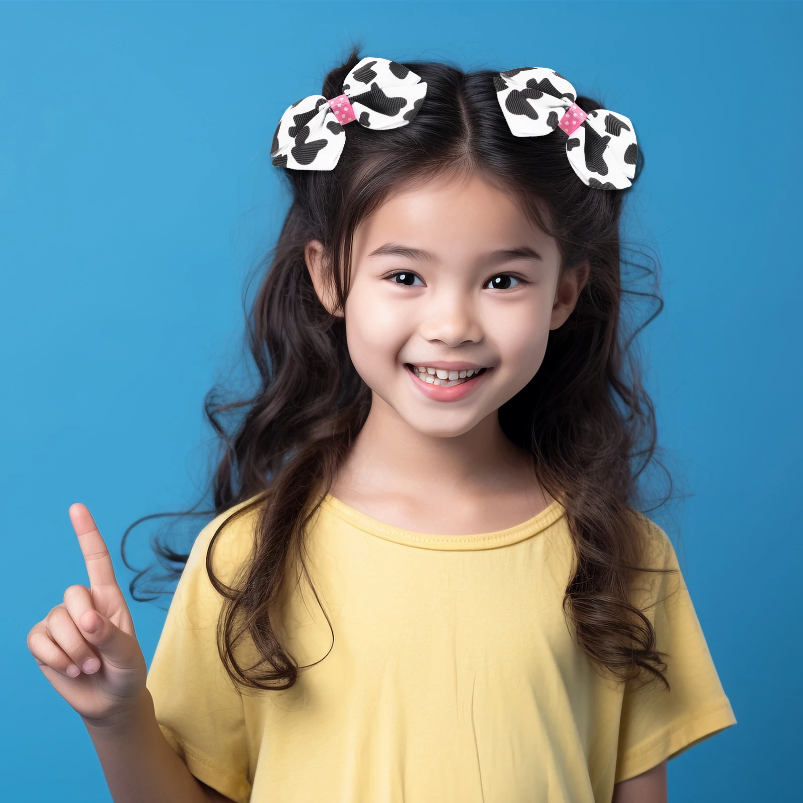 

2Pcs Cow Bow Hair Clips for Girls Women Adorable Cattle Girls Hair Bow Clip Bows Headband Accessories Barrettes