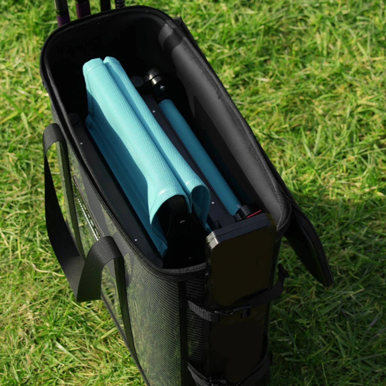 

Zippered Fishing Chair Container Waterproof Hard-Shell Fishing Container Outdoor Gear Carbon-Fiber Style Portable for Anglers