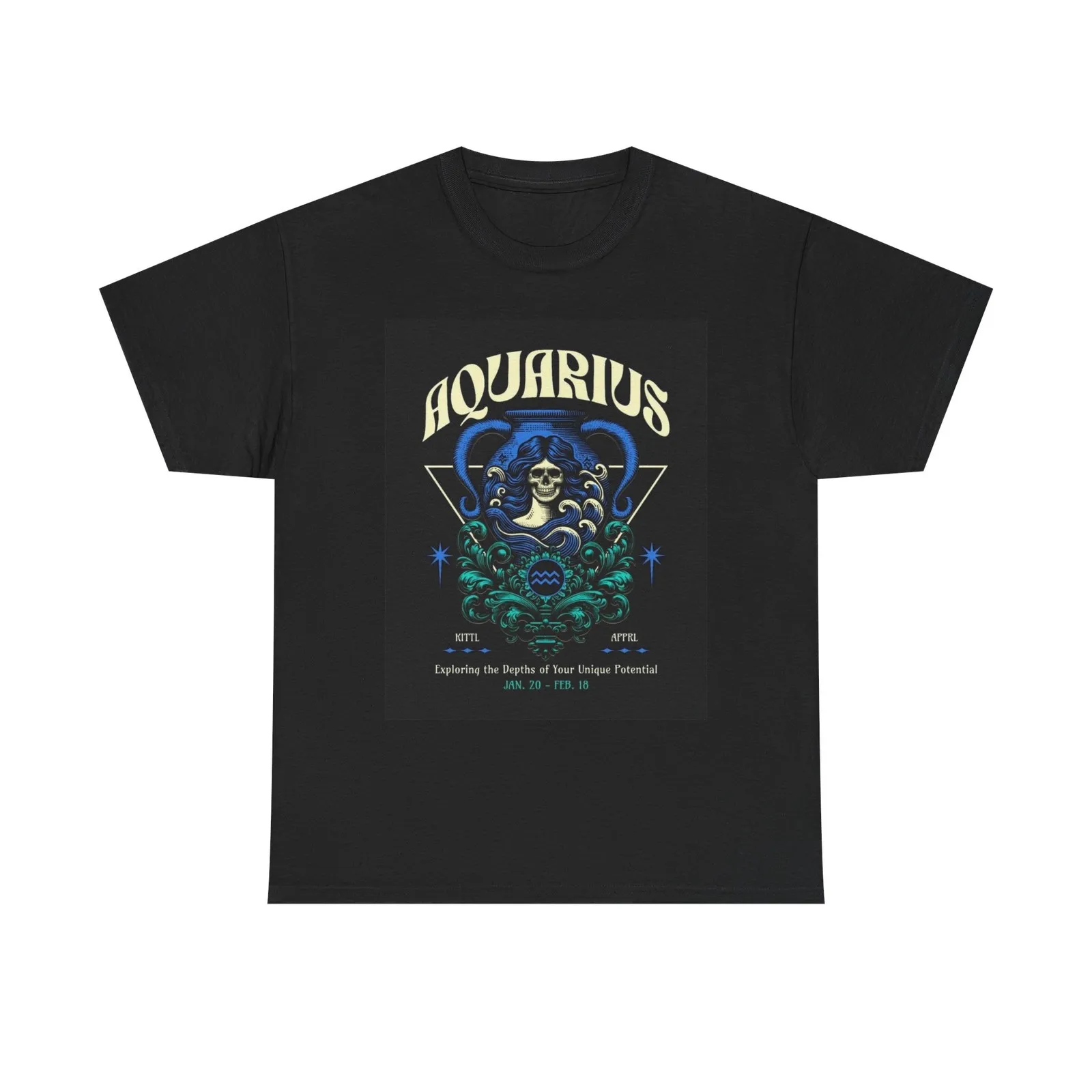 Aquarius Zodiac Astrology Graphic T Shirt Unisex Heavy Cotton Tee