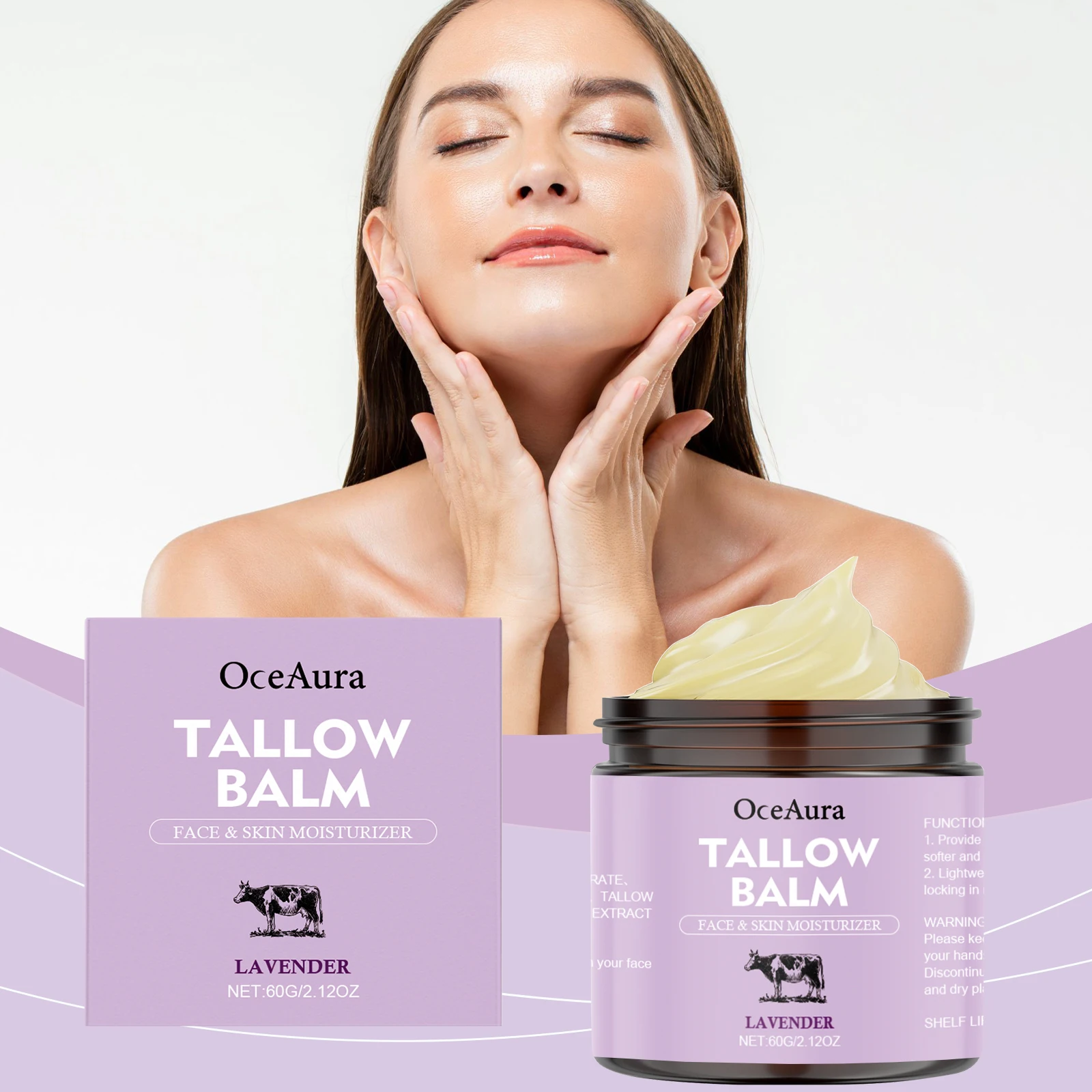 Lavender Tallow Moisturizing Cream Long Lasting Nourishment Relieve Skin Discomfort Improve Dryness Smooth Skin Body Care Lotion