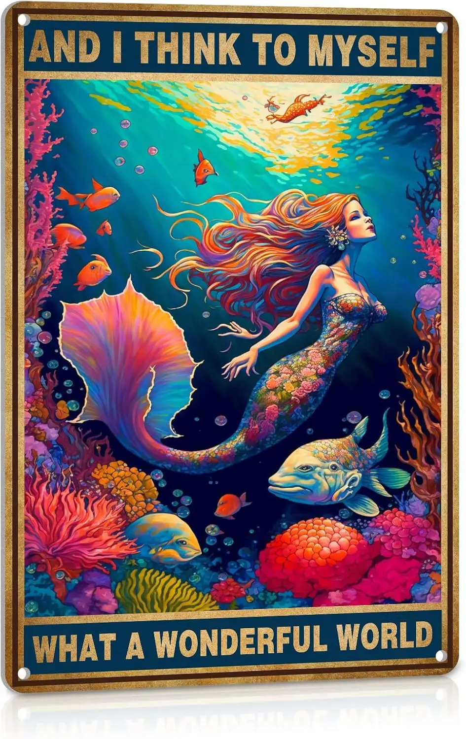 Mermaid Decor Inspirational Wall Art Sign Room Decor For Teen Girl Bathroom Decor Encouragement Gifts For Women Vintage Decor Ti