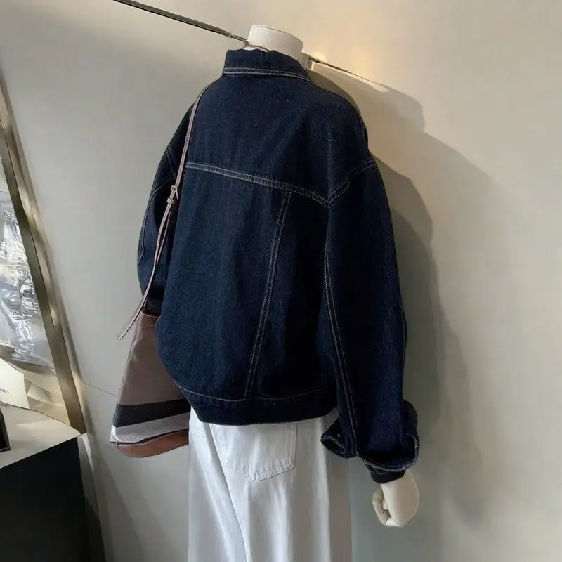 Short Denim Jacket Women's Spring Autumn 2026 New Tooling Cowboy Coat Pocket Design Jeans Outerwear Female Fashion Overwear Tops