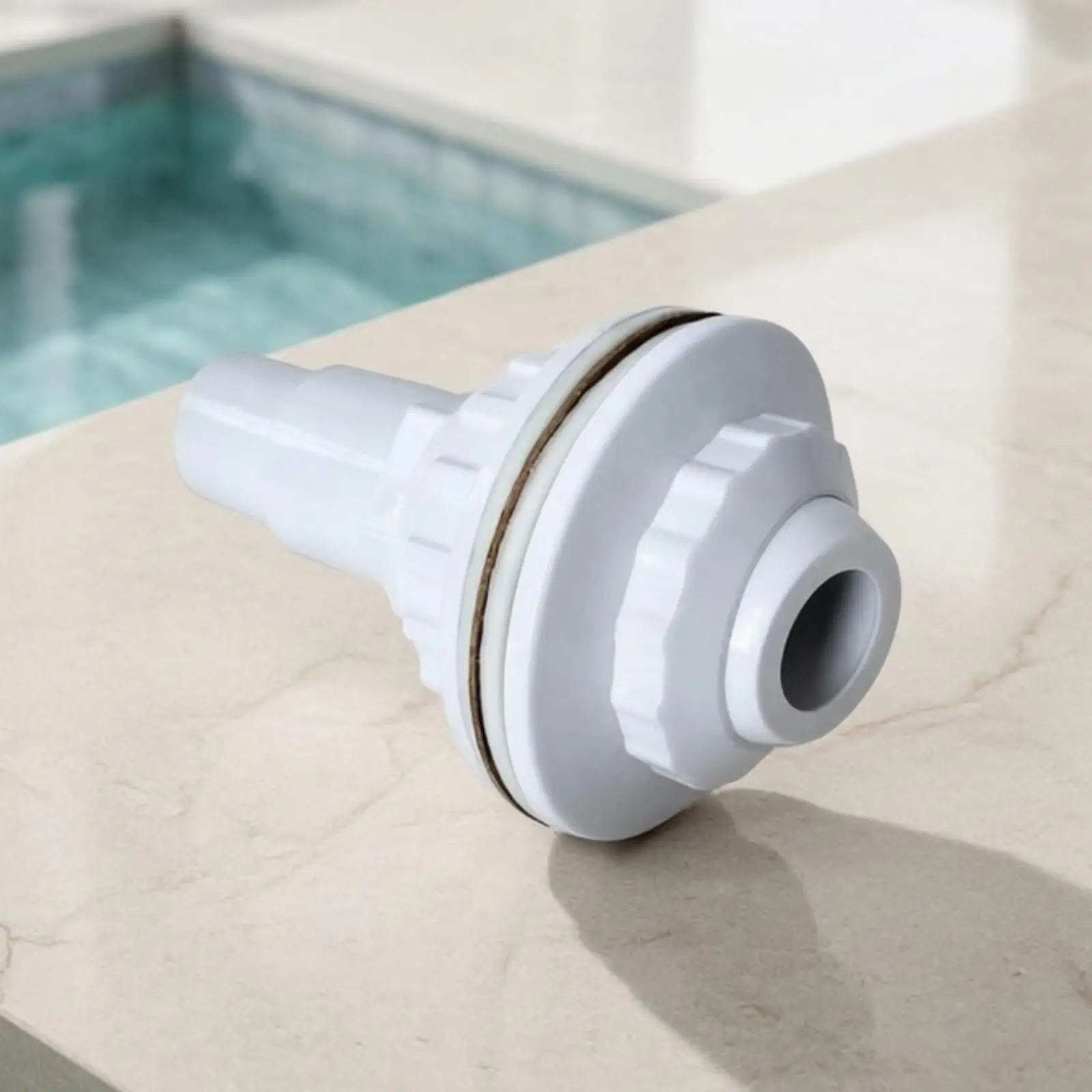 Pool Return Fitting with Threaded Adjustment Collars Leak-Proof Pool Return Fitting with Sealing Gasket Adjustable