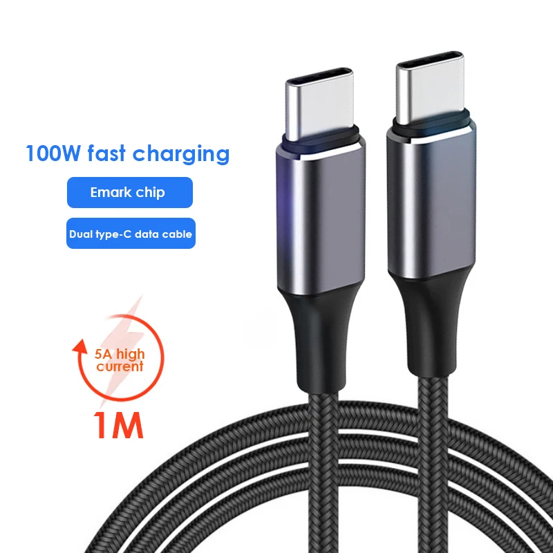 Charging Wire Stable High Speed Fast Charging 100w 40mb/s For C To C Data Line Portable 5a Type-c Data Transfer