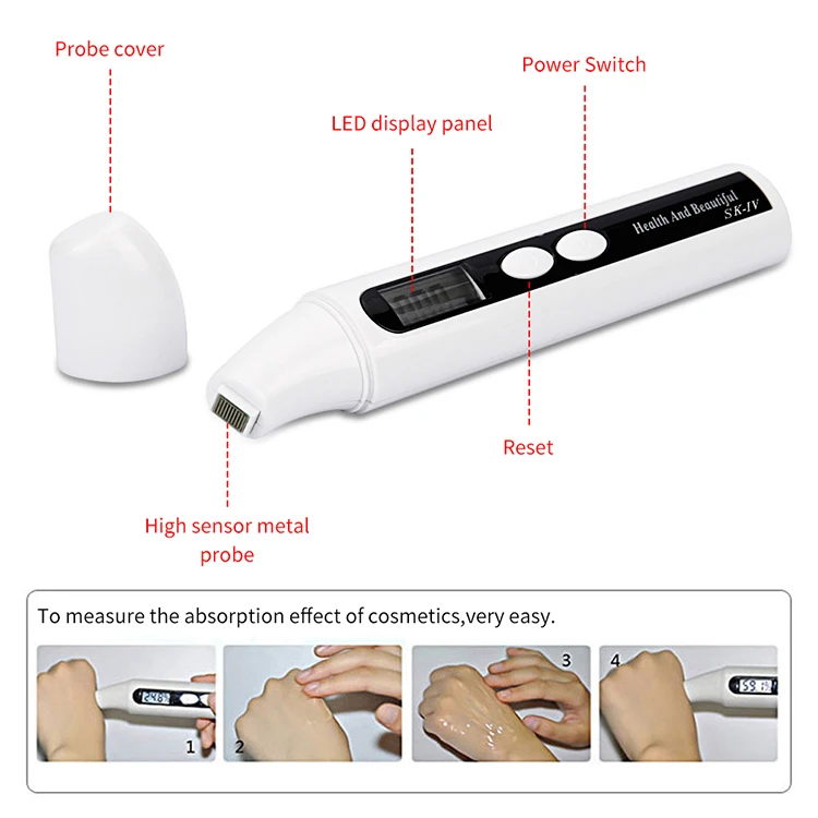 Free Shipping Skin Moisture Tester Smart Skin Water Oil Health Detection Face Humidity Skin Analyzer