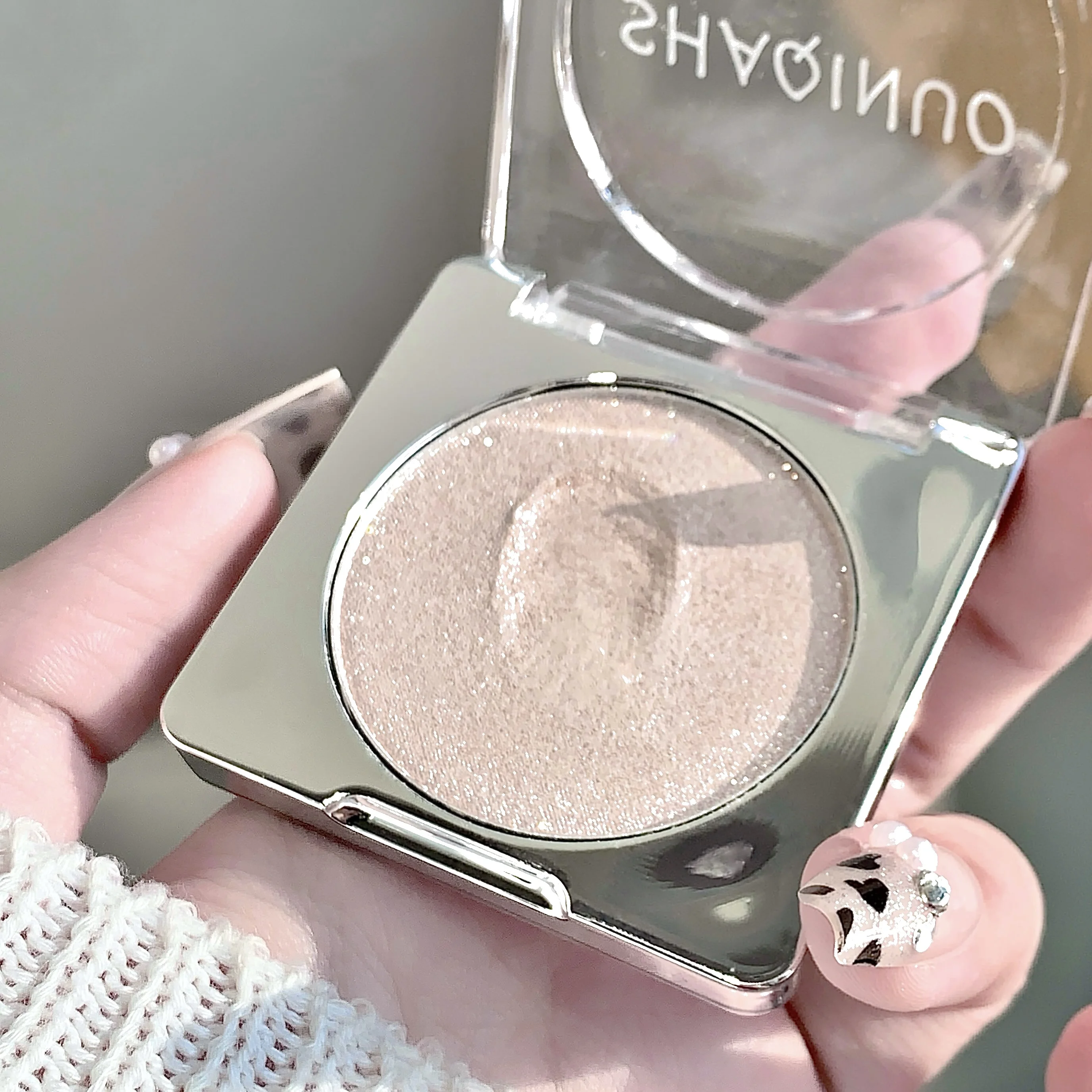 SHAQINUO Highlight Powder, Perfect Pearlescent Shimmer Palette สําหรับใบหน้า, ปากกาเน้นข้อความติดทนนาน, เนื้อนุ่มและเนียน