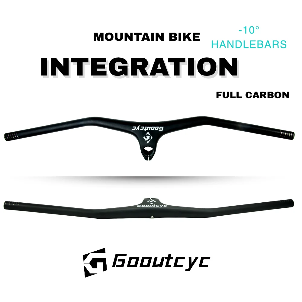 

Встроенный руль GOOUTCYC для MTB, руль одной формы, шток из карбона 10 градусов, матовый, ширина 260 г, 780 мм