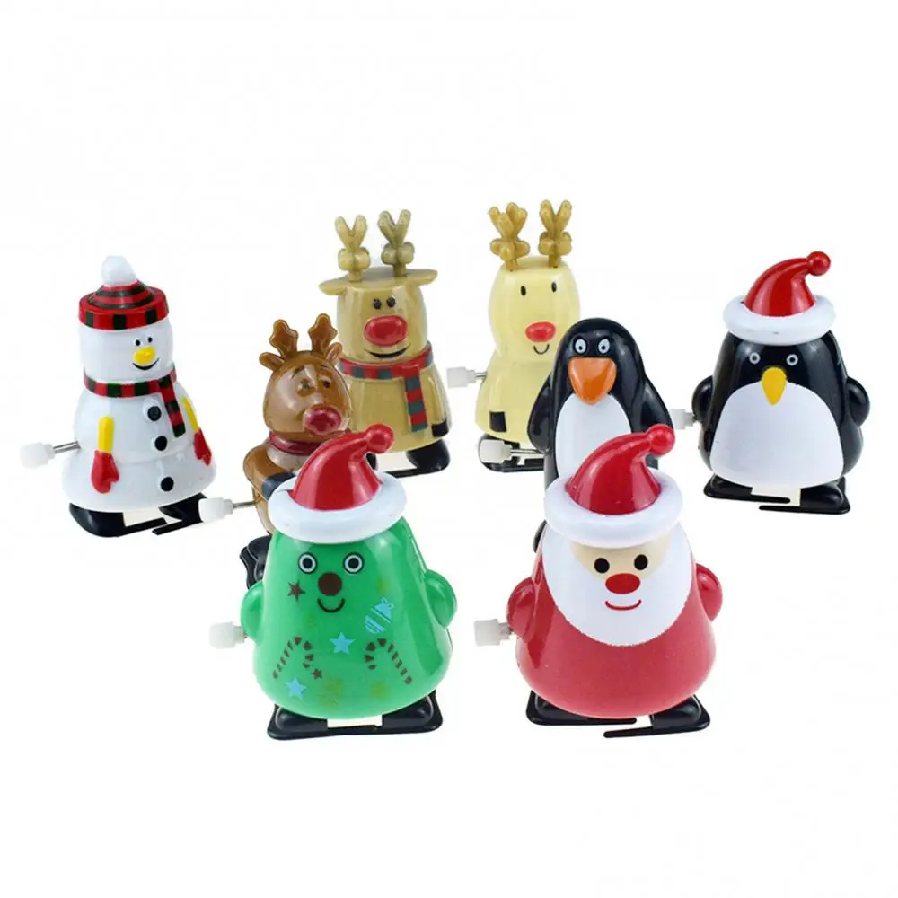 Christmas Wind Up Toys Walking Santa Claus Elk Penguin Snowman Clockwork Toy Home Decor Christmas Decorations 2023 New Year Gift