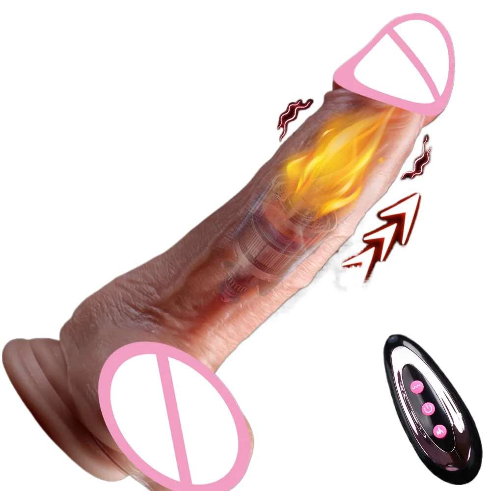 Realistic Dildo Telescopic Vibrating Heating Vibrator Big Penis Penetration Anal Butt Plug G Spot Dick Adult Sex Toys for Women