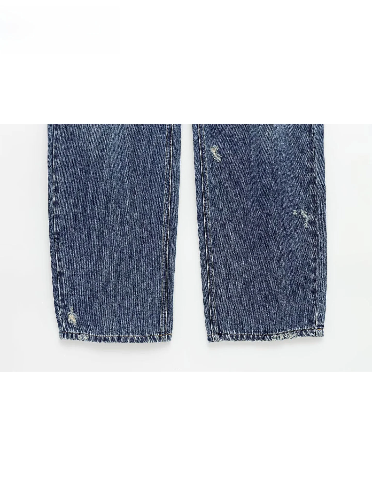 ZAPRHA 2025 Nowe Modne Jeansy Damskie z Wysokim Stanem i Szerokimi Nogawkami, Luźne, Krój Arc ape, Długie Spodnie, Kolor Niebieski, Sezon Letni