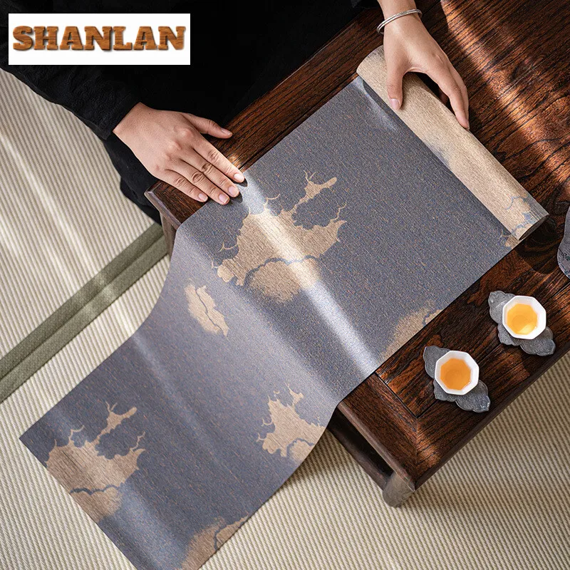 Chinese Style Waterproof Tea Mat Household Table Dry Soaking Table Flag Tea Table Mats Professional Rag Ceremony Accessories