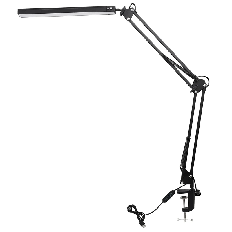 

A01F-LED Desk Lamp With Clamp,Adjustable Swing Arm Desk Lamp,Modern Architect Table Lamp For Study/Reading/Office/Work(Black)