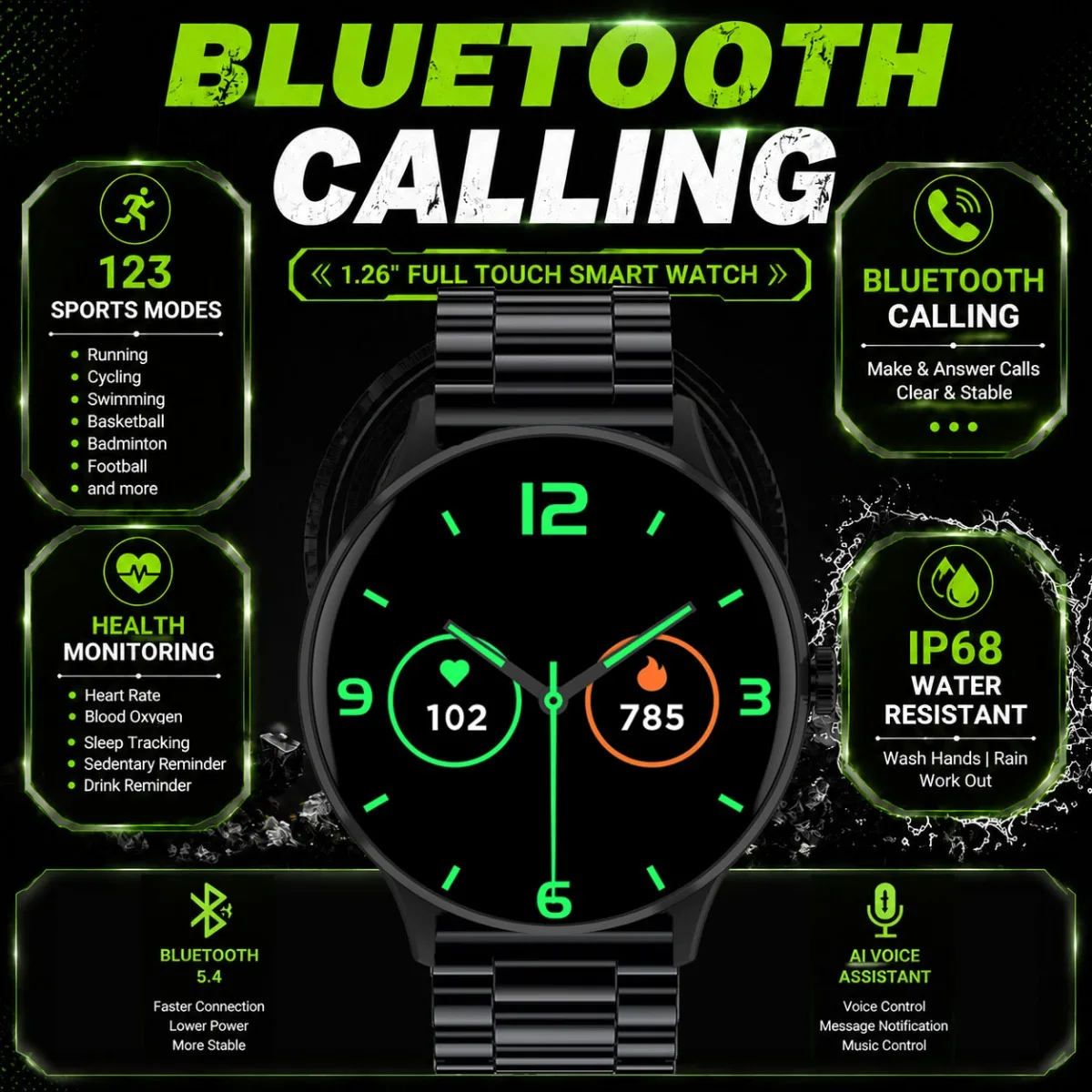 2026 New Smart Watch Bluetooth Call AI Voice Assistant Heart Rate 123 Sports Management 15 Days Long Battery Life Smartwatch
